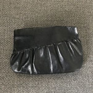 Pleated Leather Clutch